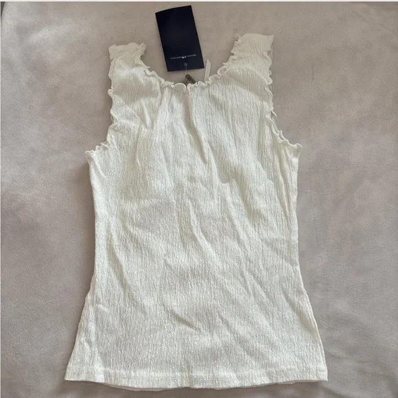 Brandy Melville Cream Ruffled Sleeveless Blouse - Picture 3 of 4